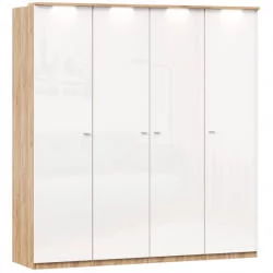 Шкаф четырехстворчатый Фиджи 006 Дуб Золотой Белый