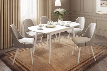 Стол обеденный раздвижной Сальса Белый