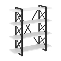 Стеллаж на регулируемых опорах - 4 полки LOFT VR.L-MST.O-4.8V Металл черный Белый Бриллиант