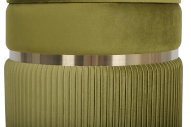 Пуф Миранда с ящиком велюр Оливковый