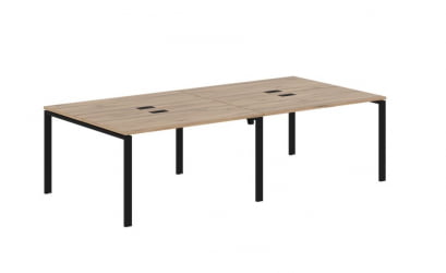 Бенч-система 4-местная EDIS EUWST 2713 Дуб Денвер светлый Черный