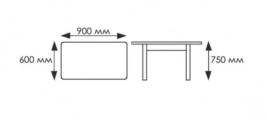 Обеденный стол Прямоугольный 900 600 фп Ракушки С002 ЛДСП серый