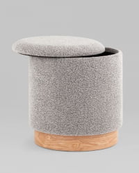 Пуф с ящиком Холли С букле серый / S