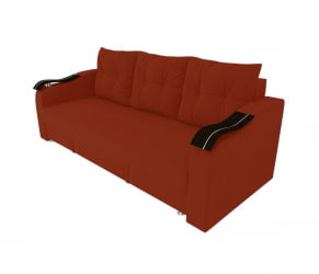 Диван Виктория МДФ (большой диван МДФ) (Berhouse) Цвет фасада: Оранж Велюто 27; Тип: Прямой; Материал фасада: Металл/Велюр