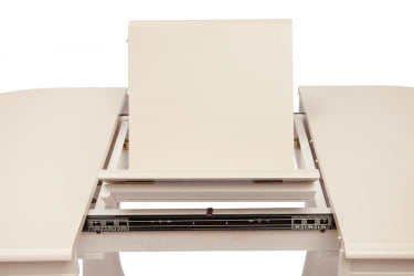 Раздвижной овальный стол Eva (EV-T4EX) дерево гевея/мдф, 120+39х80х75см, ivory white (слоновая кость 2-5)
