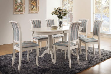 Раздвижной овальный стол Eva (EV-T4EX) дерево гевея/мдф, 120+39х80х75см, ivory white (слоновая кость 2-5)