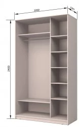 Шкаф-купе эконом Хит-24-12-77 Париж Аруба Венге