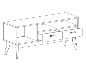 ТВ тумба Калгари 05 Дуб натуральный светлый-белый матовый