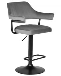 Стул барный DOBRIN CHARLY BLACK (серый велюр (MJ9-75)) 2 шт