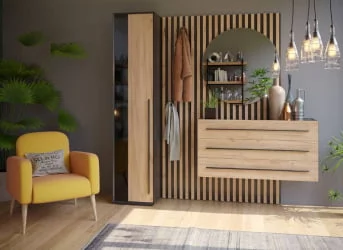 Прихожая Неаполь №1 Черный Дуб Золотой