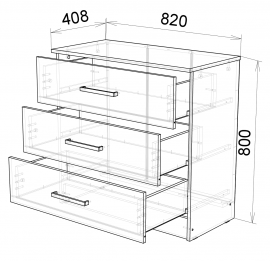 Комод в гостиную Дуб вотан/Белый глянец