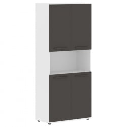 Шкаф с двумя комплектами глухих малых дверей ЕДИС ЕХCС 85.4 Мокко Мокко Белый / EDIS EHCS