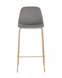 Стул барный Валенсия SN золотые ножки велюр Серый