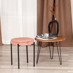 Дизайнерский стул REVO (mod. 7034) ткань/металл, 44 х 44 х 47 см, коралловый barkhat 15 /черный