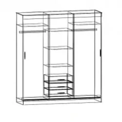 Двустворчатый шкаф Лидер 3 Венге-дуб белфорд