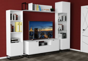 Полка в гостиную City средняя белый