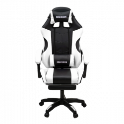 Кресло 1209-1 KINGQUEEN, цвет черный/белый, 1209-1-black-white-mass