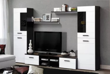 Набор мебели для гостиной Грация 1.6 МДФ матовый Венге/Венге шелк