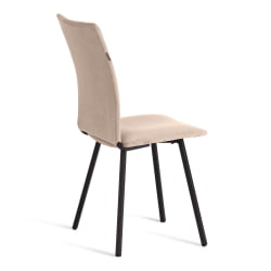 Стул обеденный La Rousse (2 шт. в упаковке) NEW, велюр, бежевый/черный, 7, 45х55х93 см