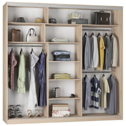 Шкаф-купе B-230х235х60-3(Венге-ДМ-D7D7D7)