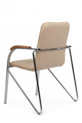 Стул Самба с деревянными подлокотниками SMB-02H Хром гальв. Бежевый