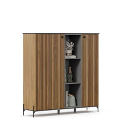 Шкаф Элиот 1400 ЛД 414.060.000 Оникс Серый/Орех фактурный