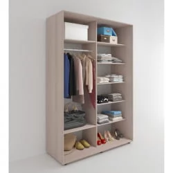 Высокий шкаф-купе Акцент-Дуэт КВ 1000х600 Ясень шимо светлый