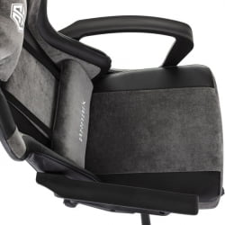 Кресло компьютерное BRABIX Forcer GM-127, 2 подушки, экокожа/велюр, черное/серое