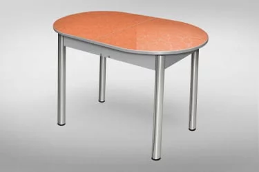 Стол обеденный Универсальный 32мм ХРОМ мет.напр. 3 кат. 103 2007 цветы ЛДСП серый