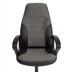 Кресло INTER (24) кож/зам/ткань, черный/серый, 36-6/207/TW-12/TW-11