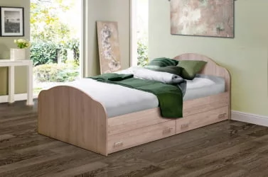 Кровать с ящиками на уголках №1 ЛДСП 1200*2000 Белый