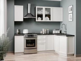 Шкаф кухонный 400 со стеклом Джулия ЛД 284.320.000.060 Черный Белый