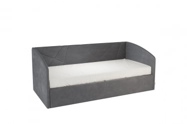 Односпальная кровать с подъемным механизмом Бест (Софа) КМ.S-15 графит (велюр)