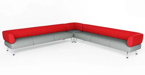 Диван фанера Вейт №3 Серый/Красный