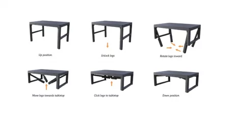 Столик Lyon rattan table Графит