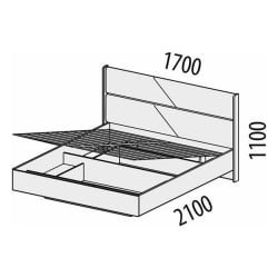 Кровать с ящиком Монако 903.21 Белый шпон/Даллас Айвори