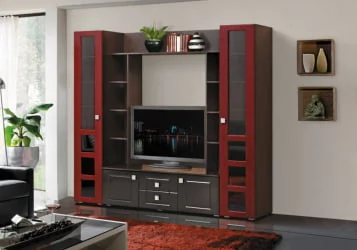 Набор мебели для гостиной Грация 7 МДФ матовый Венге/Галактика жемчуг/Галактика бронза