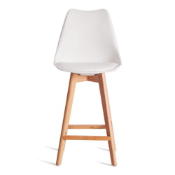 Стул барный TULIP BAR (mod. C1014H-1) / 2 шт. в упаковке пластик/дерево, 42 х 47,5 х 104 см, White (Белый) 70029/ натуральный