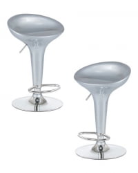 Стул барный DOBRIN BOMBA (серебряный металлик) 2 шт