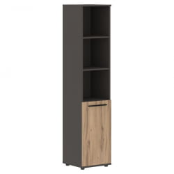 Шкаф-колонка с глухой малой дверью ЕДИС ЕХCС 42.5 Дуб Денвер светлый Черный Мокко / EDIS EHCS