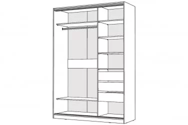 Белый шкаф-купе с зеркалом Виктория 1600х584х2300, Белый 16ДЗДЗ-ПЯ-Б 310-413