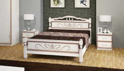 Кровать из массива Карина-5 200х140 Слоновая кость