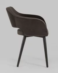 Стул с подлокотниками Саймон велюр Темно-коричневый