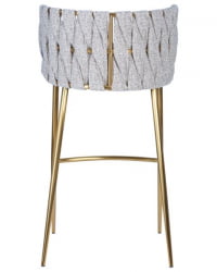 Стул барный ДОБРИН ЕММА ГОЛД (белый ПУ (Т-01), белая ткань (Ф-49)) 4 шт / DOBRIN EMMA GOLD PU (T-01), (F-49))