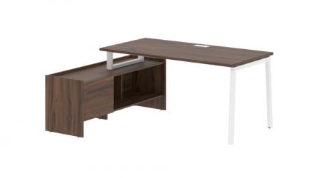 Стол с тумбой ЕДИС ЕЛCТ 17814 Дуб Денвер темный Белый / EDIS ELCT