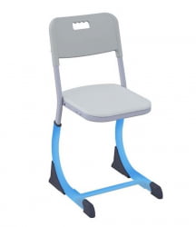Стул ученический СМАРТЙ регулируемый по высоте (рост 5-7) Голубой/Серый / SMARTY