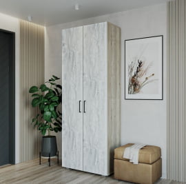 Белый шкаф Пайн ПП 1 Дуб Ривьера Бетон Пайн