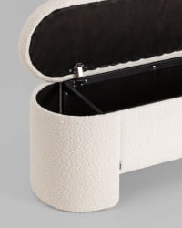 Банкетка Taks с местом для хранения букле белый