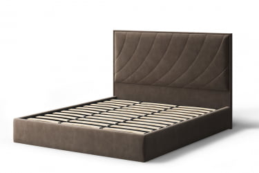 Кровать СОФИЯ 2000*1600мм (без опор), велюр Бренди лайт 29 (коричневый), (б/основания, б/матраса)
