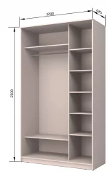 Двустворчатый гардеробный шкаф Хит-23-12-11 Ясень шимо темный